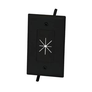 lot 160 image: Commercial Electric 1-Gang Flexible Opening Cable Wall Plate, Black