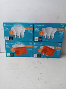 lot 162 image: Ecosmart 75-watt Equiv Br20 Dimmable Led Light Bulb Soft White pack of 3 Qty 4
