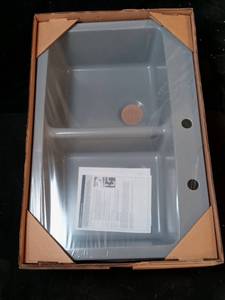 lot 168 image: Waterbrook 79284Q Double Kitchen Sink 2 hole gray composite granite