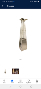 lot 243 image: AZ Patio Tall Outdoor Triangle Glass Tube Liquid Propane Heater
