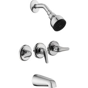 lot 252 image: Glacier Bay Aragon 3-Handle 1-Spray Tub and Shower Faucet in Chrome (Valve Included), Grey