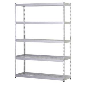 lot 256 image: Husky 78 in. H x 48 in. W x 24 in. D 5-Shelf Steel Commercial Shelving Unit, Silver