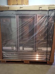 lot 2 image: 81 in.W 72 Cu. Ft. Three Glass Door Display Commercial Reach Upright Refrigerator in Stainless Steel