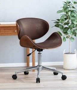 lot 18703 image: Dawson Indoor Upholstered Swivel Office Chair by Christopher Knight Home - Walnut  Dark Brown  Chrom