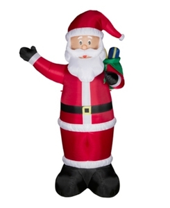 lot 18716 image: Glitz home 12 Lighted Inflatable Santa Decor