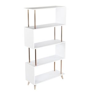 lot 18737 image: Southern Enterprises Beckerman 61H 4-Shelf Etagere, WhiteChampagne