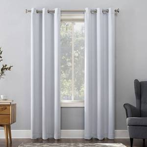 lot 18746 image: (Set of 2)95x54 Kenneth Energy Saving Blackout Grommet Top Curtain Panel White - Sun Zero