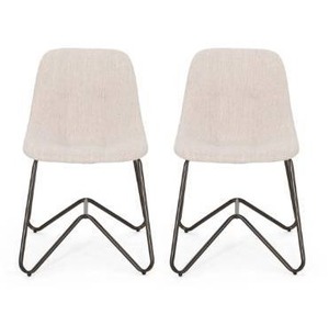 lot 18759 image: Norwood Fabric Dining Chair (Set of 2) by Christopher Knight Home - Beige  Bronze