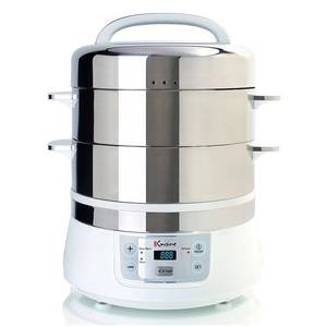lot 18762 image: Euro Cuisine Stainless Steel Electric Food Steamer- Retail$149.99