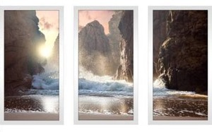 lot 18773 image: Heavenly Wonders Framed Plexiglass Wall Art Set of 3 - 13.5 Inches X 25.5 Inches X 1 Inches Each