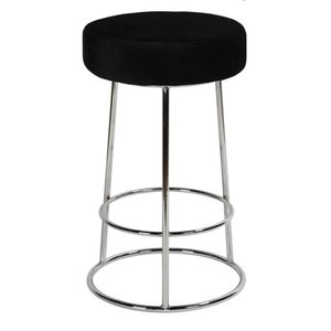 lot 18779 image: Cortesi Home Bodiam Counterstool in Black Velvet, with Chrome, 24