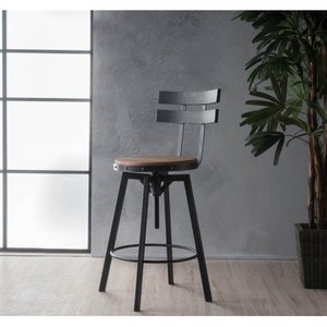 lot 18782 image: Jutte Adjustable Backed Iron Barstool by Christopher Knight Home- Retail$109.15
