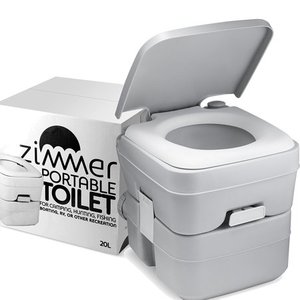 lot 18811 image: Comfort Portable Toilet 5 Gallon Capacity, RV Toilet With Detachable Tanks, Easy To Use for Camping Toilet or Travel- Retail$78.48