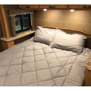 lot 18814 image: BYB Short Queen Comforter - RV Bedding - Glacier Gray Alloy