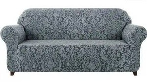 lot 18823 image: Subrtex 1-Piece 4 Seat Sofa Slipcover Jacquard Damask Stretch Cover