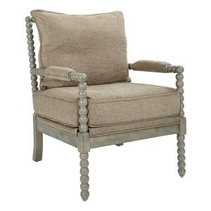 lot 18826 image: Ave Six Abbot Chair in Dolphin Fabric with Brushed Grey Base