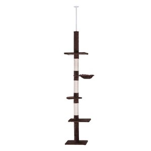 lot 18829 image: PawHut 9 Adjustable Height Floor-to-Ceiling Vertical Cat Tree