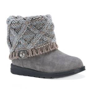 lot 18838 image: Sz 10 Womens MUK Luks Patti Sweater Ankle Boots - BlueGrey 10