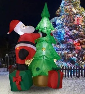 lot 18840 image: Kinbor Santa Claus with Tree Outdoor Inflatable
