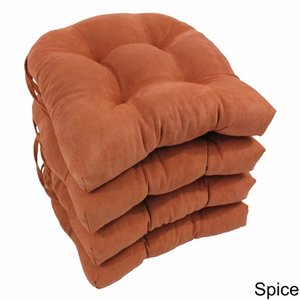 lot 18873 image: Spice- Blazing Needles16-inch U-shaped Microsuede Chair Cushions (Set of 4)