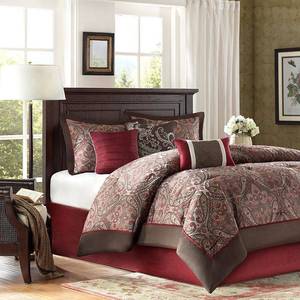lot 18877 image: Home Essence Graham 7-Piece Jacquard Comforter Bedding Set