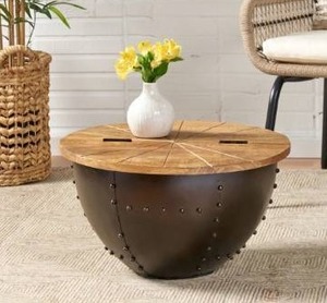 lot 18896 image: Absecon Boho Handcrafted Mango Wood Coffee Table by Christopher Knight Home- Retail$132.49