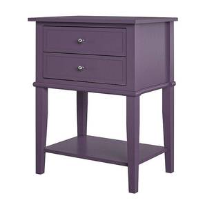 lot 18899 image: Ameriwood Home Franklin Accent Table with 2 Drawers in Purple