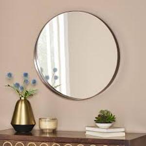 lot 18714 image: Hudspeth Contemporary Round Wall Mirror by Christopher Knight Home