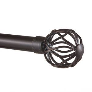 lot 8504 image: 36-72 Adjustable Ogee Curtain Rod and Coordinating Finial Set Matte Bronze - Exclusive Home