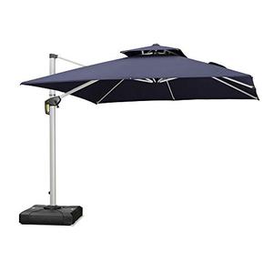 lot 8551 image: PURPLE LEAF 10ft Patio Umbrella Outdoor Square Umbrella Large Cantilever Umbrella Windproof Offset Umbrella Heavy Duty Sun Umbrella for Garden Deck Pool Patio, Navy Blue