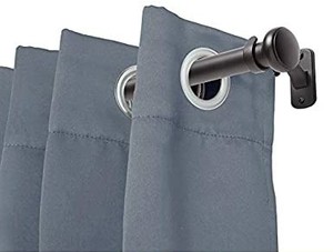 lot 8555 image: 72-144 Weaver IndoorOutdoor Rust Resistant Curtain Rod, Black - Kenney