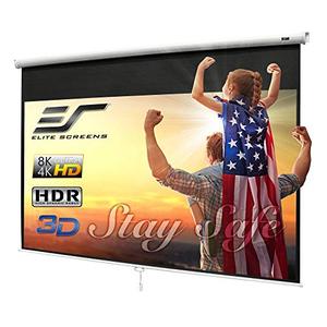 lot 8560 image: Elite Screens Manual B 100-INCH Manual Pull Down Projector Screen Diagonal 169 Diag 4K 8K 3D Ultra HDR HD Ready Home Theater Movie Theatre White Projection Screen with Slow Retract Mechanism M100H