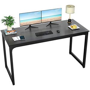lot 8565 image: Foxemart Computer Desk 55 Modern Sturdy Office Desk PC Laptop Notebook Study Writing Table, Black