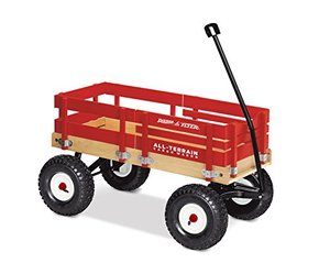 lot 8571 image: Radio Flyer All-Terrain Cargo Wagon for Kids, Garden and Cargo, Red