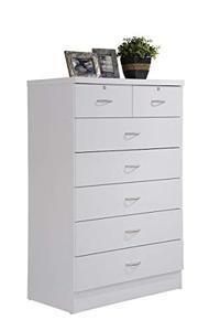 lot 8576 image: Hodedah HI70DR White Chest of Drawers with Locks