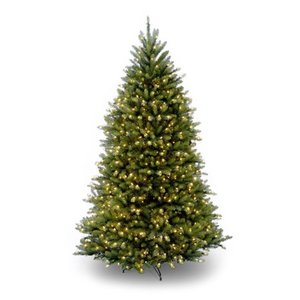 lot 8577 image: National Tree Pre-Lit 6-12 Dunhill Fir Hinged Artificial Christmas Tree with 650 Clear Lights