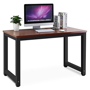 lot 8578 image: Tribesigns Modern Simple Style Computer Desk, Teak  Black Leg