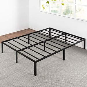 lot 2485 image: Best Price Mattress 14 Inch Metal Platform Beds w Heavy Duty Steel Slat Mattress Foundation (No Box Spring Needed), Black