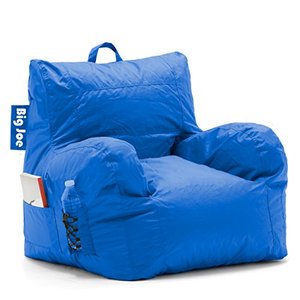 lot 2499 image: Big Joe Dorm Bean Bag Chair, Sapphire Blue. NEEDS MORE FILLING.