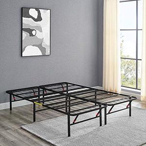 lot 2503 image: Amazon Basics Foldable, 14 Metal Platform Bed Frame with Tool-Free Assembly, No Box Spring Needed - Queen
