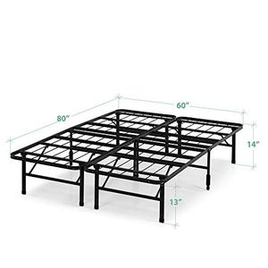 lot 2507 image: ZINUS Smart Base Zero Assembly Mattress Foundation  14 Inch Metal Platform Bed Frame  No Box Spring Needed  Sturdy Steel Frame  Underbed Storage, Queen