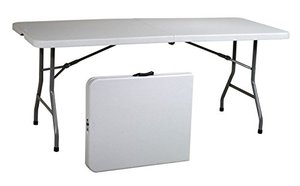 lot 2511 image: Office Star Resin Multipurpose Rectangle Table, 6-Feet, Center Folding