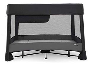 lot 2528 image: 4moms breeze plus Portable Playard with Removable Bassinet and Baby Changing Station, Easy One-Handed Setup, from The Makers of The mamaRoo