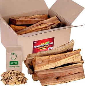 lot 2535 image: Apple firewood logs 15lbs and Wood Chips - Fire logs for Fireplace - Cooking Wood for BBQ and Smoking. WOOD CHIPS ARE GONE.