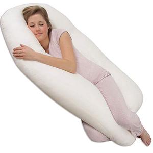 lot 2537 image: Leachco Back N Belly PregnancyMaternity Contoured Body Pillow, Ivory