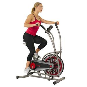 lot 2554 image: Sunny Health & Fitness Motion Air Bike, Fan Exercise Bike with Unlimited Resistance and Tablet Holder - SF-B2916,Black