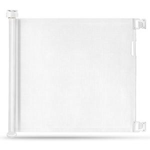lot 2555 image: Retractable Baby Gate, OTTOLIVES Mesh Safety Gate for Babies and Pets, Extra Wide Safety Baby Gate 34 Tall, Extends to 54 Wide, Flexible Gate for IndoorOutdoorStairsDoorwaysHallways (White)