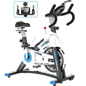 lot 2556 image: L NOW Indoor Exercise Bike Indoor Cycling Stationary Bike, Magnetic Resistance Belt Drive with Heart Rate