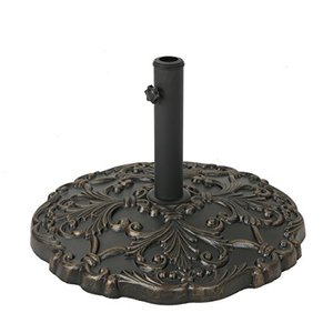 lot 2581 image: Christopher Knight Home Cheney  Outdoor Concrete Circular Umbrella Base  66LBS  in Hammered Dark Copper