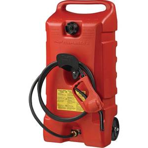 lot 2586 image: DuraMax Flo n Go LE Fluid Transfer Pump and 14-Gallon Rolling Gas Can